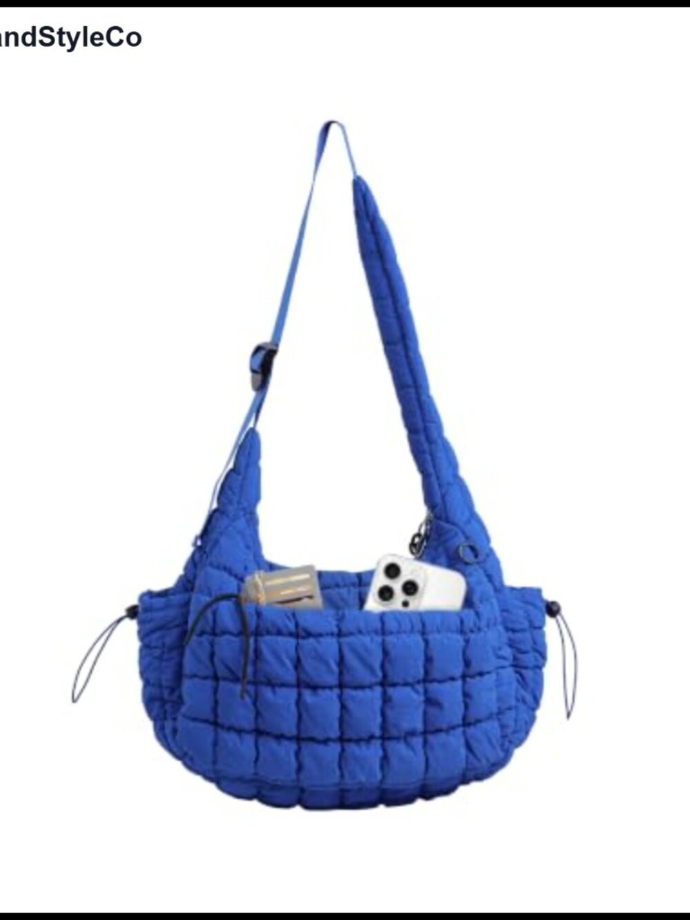 Quilted Nylon Tote Bag for Women Puffy Hobo Crossbody Shoulder Purse